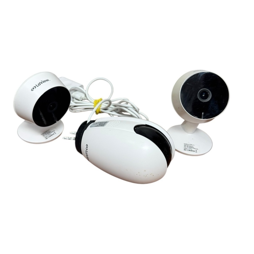 LaView White Wired Wifi Security Cameras 3 Pack